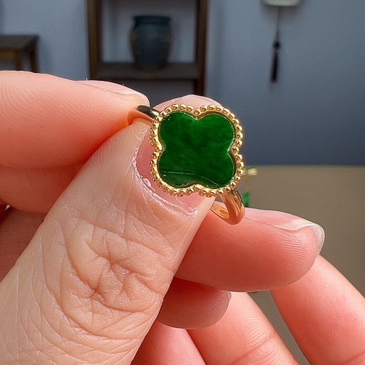 翡翠银S925镶嵌戒指戒指9