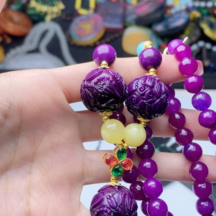 蜜蜡颈饰未镶嵌138套装