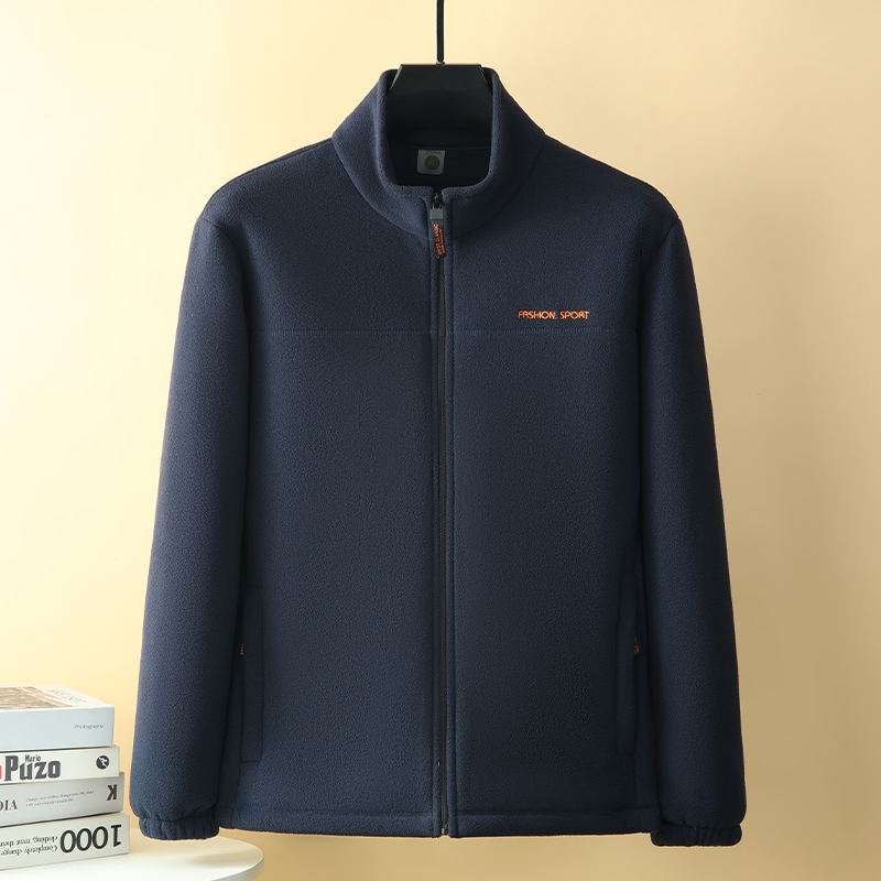 4色休闲立领加厚户外保暖抓绒夹克上衣