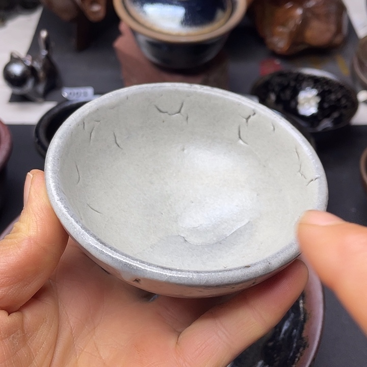 茶盏高铁胎柴烧建盏小小瑕