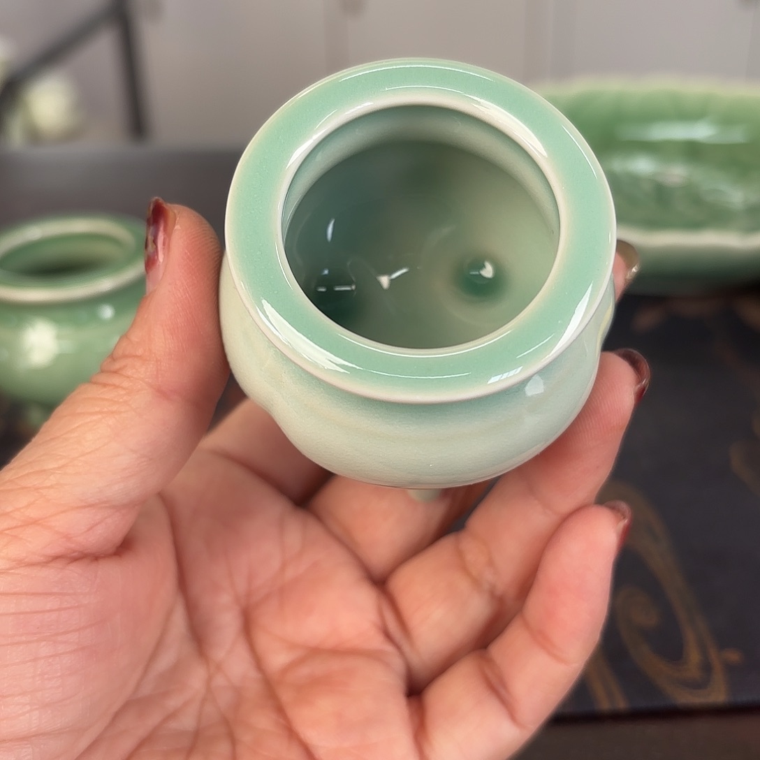 龙泉云间青瓷小米茶器