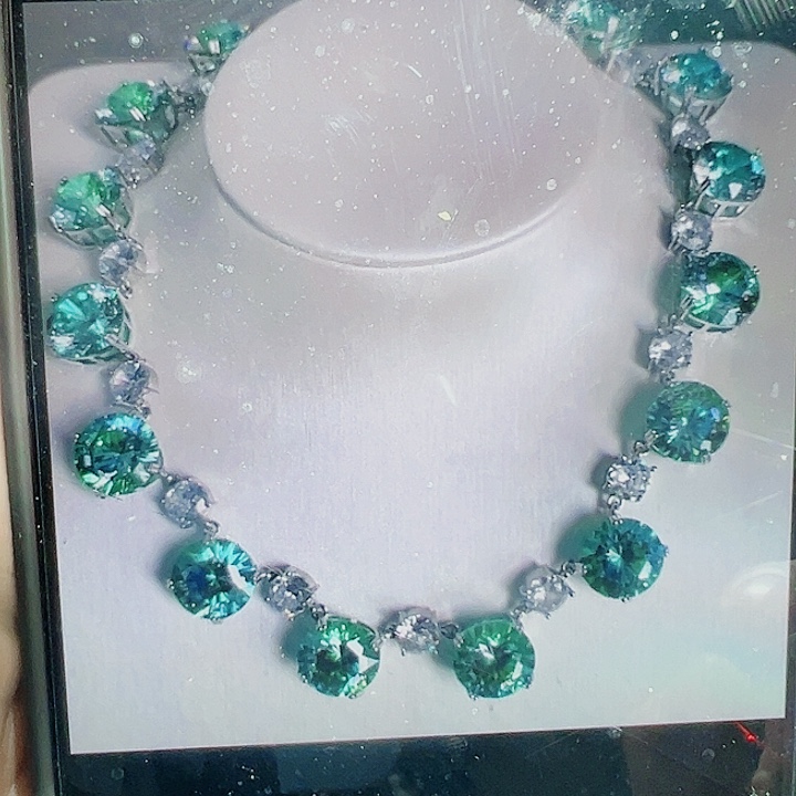 非金属红色蓝色满镶嵌吊坠