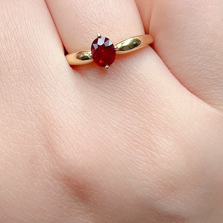 红宝石银S925镶嵌戒指