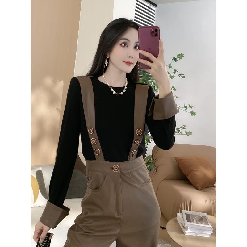 弹力肩章扣百搭T恤8746