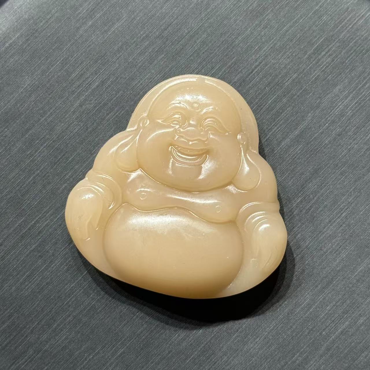 熟藕粉精工雕刻佛公吊坠-A2049