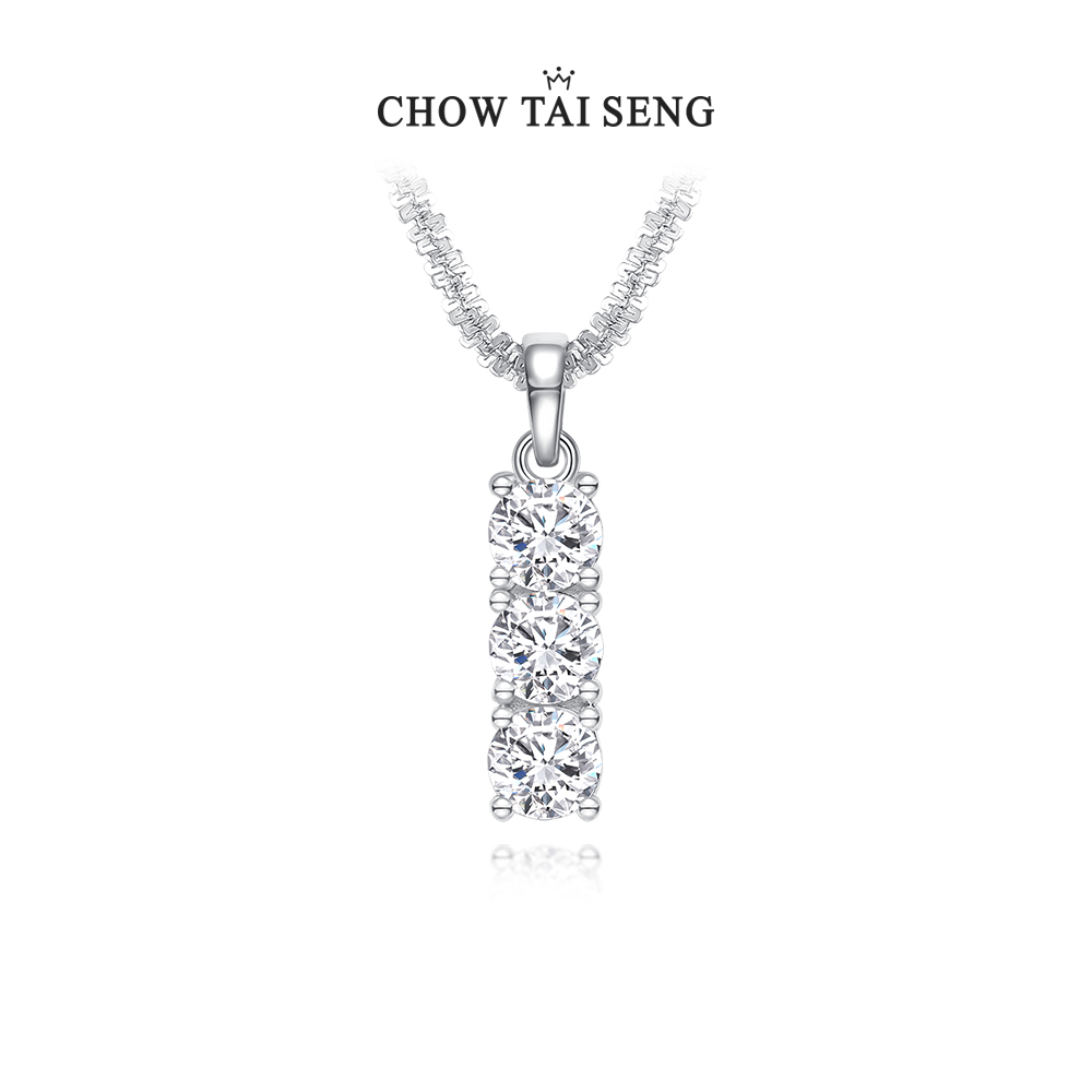 Chow Tai Seng/周大生 坠链均925银合成锆石 璀璨三生S0N300997CH