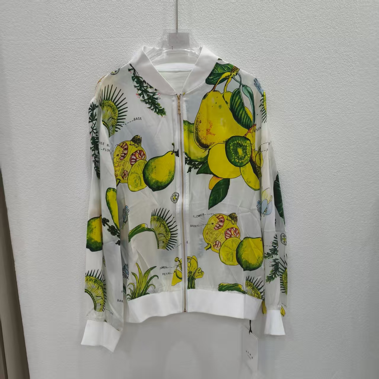 100桑蚕丝真丝双绉棒球服E581