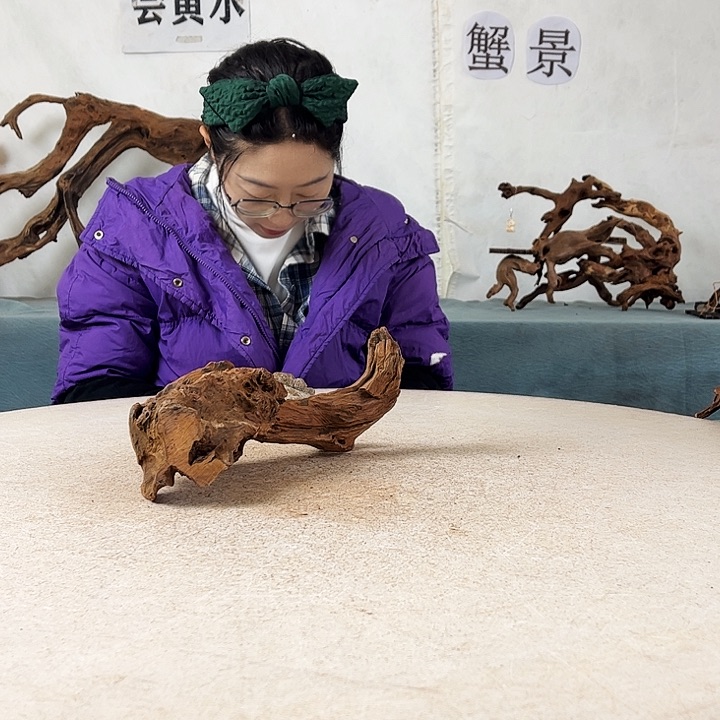 新年快乐沉木造景