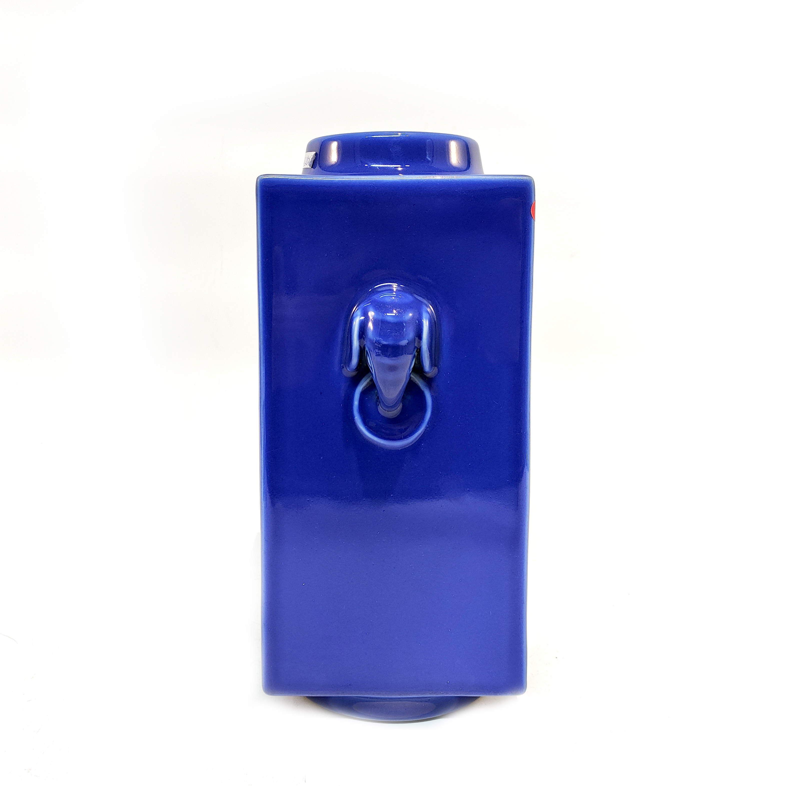 (AZ6)Q108861大清同治年制霁蓝釉象耳琮式瓶