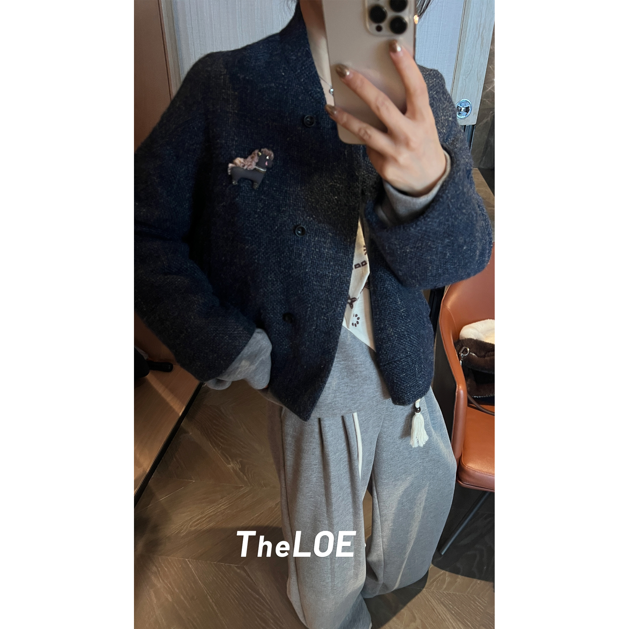 TheLOE/【小马羊毛亚麻白鹅】立体小马装饰小香羽绒#12.01Y-G6720
