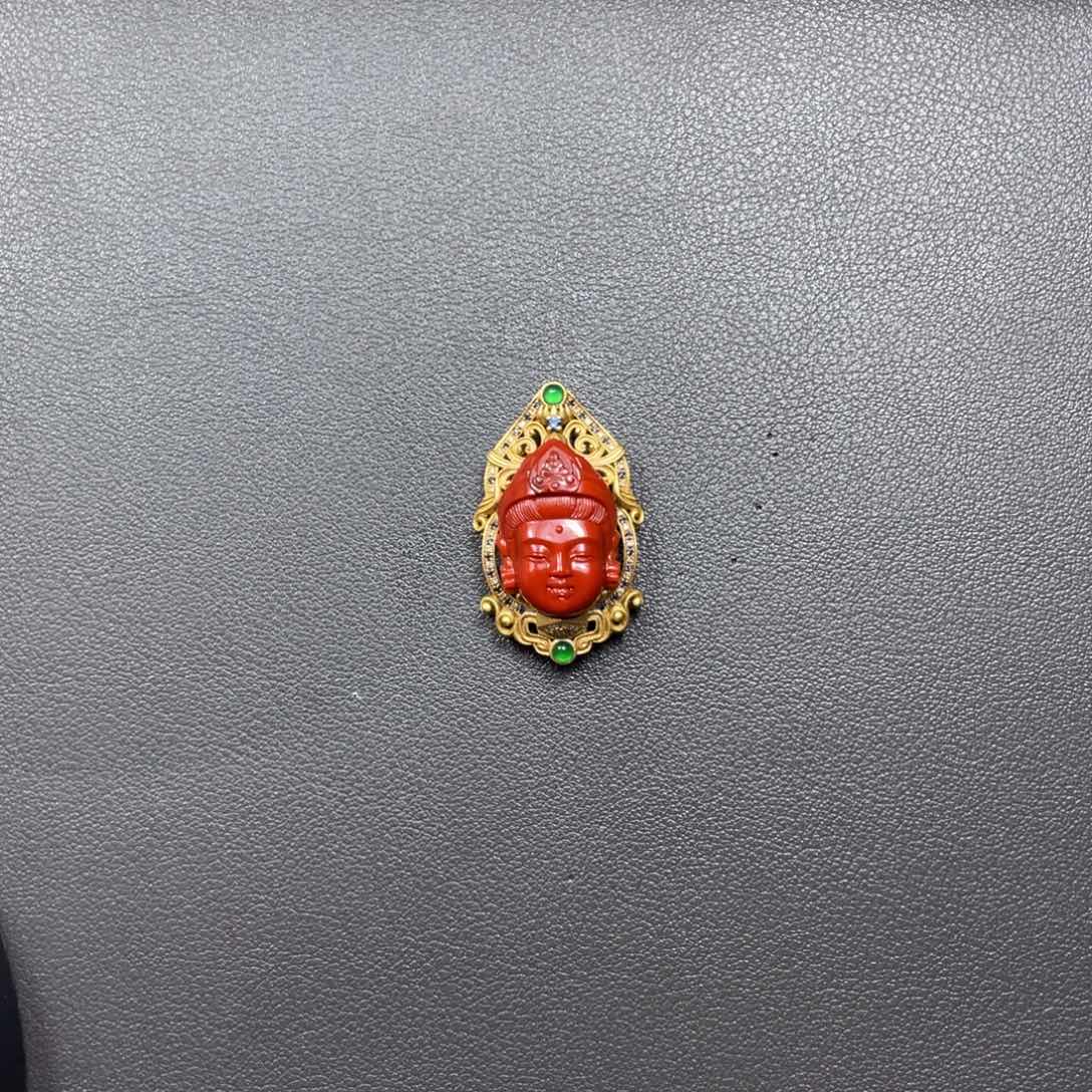 南红玛瑙颈饰18K金镶嵌浩***糖