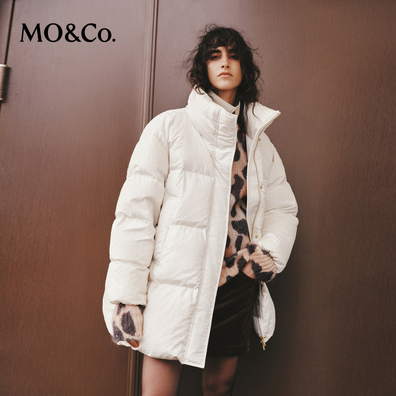 MOCO羽绒服RECTO设计师联名冬涂层光泽微皱MBD4EIN032