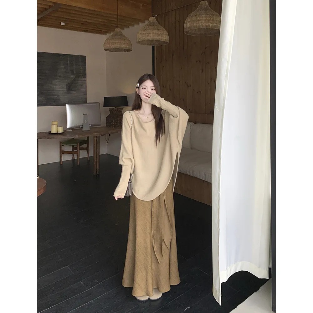 大码慵懒高冷范女装两件套女装春季2025新款胖MM显瘦收腰高级感套