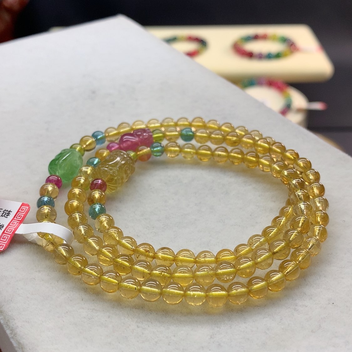【闪购商品】未镶嵌手链碧玺金色多圈5