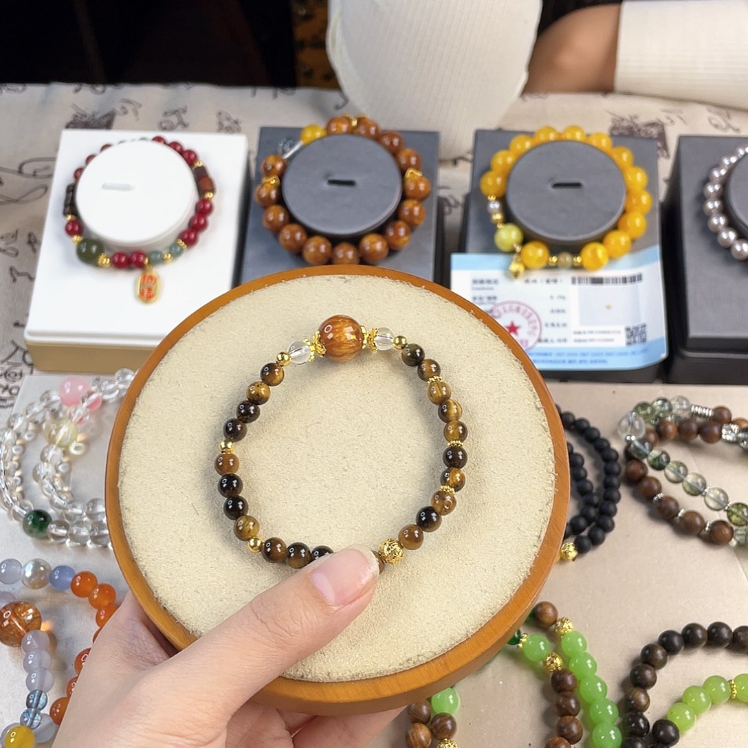 针钠钙石手饰银S925镀金镶嵌