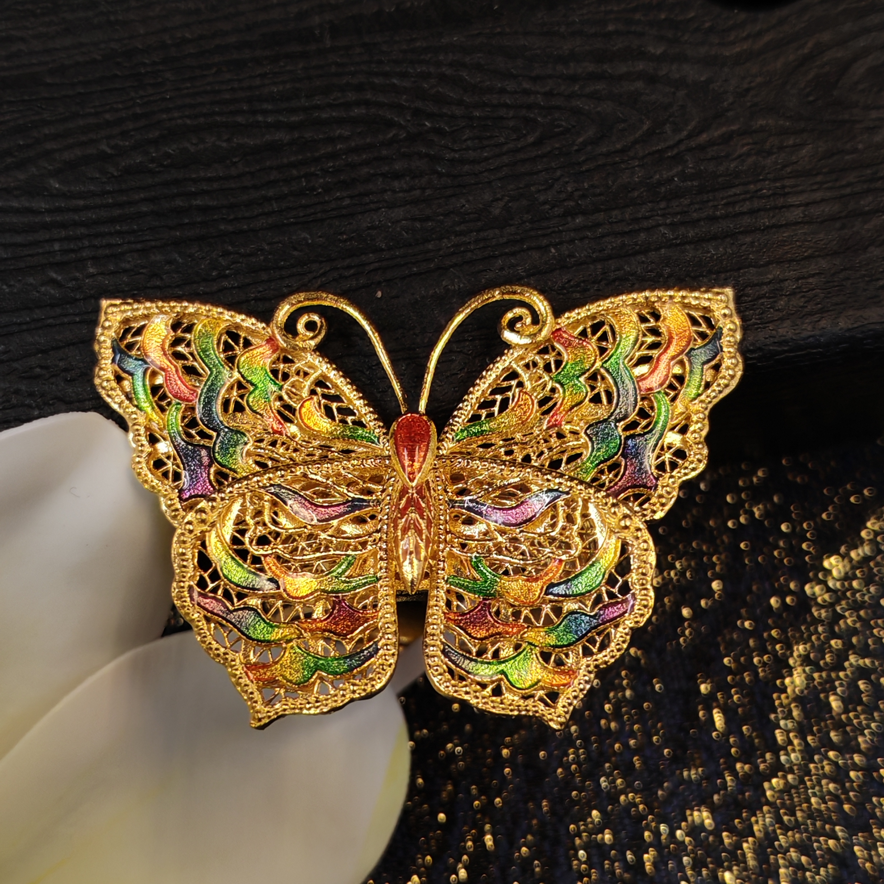 【恒潮珠宝】14.26g足金蝴蝶戒指c