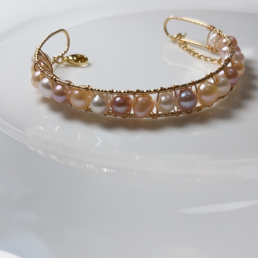 颈饰淡水珍珠未镶嵌7左右糖果手镯