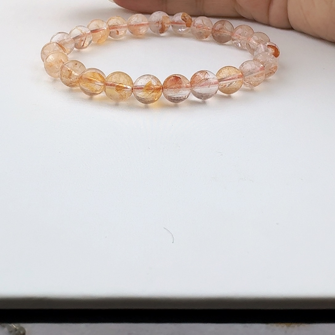 水晶手串未镶嵌红胶花单圈手链