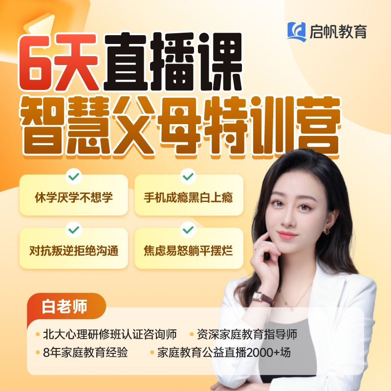六天解决孩子厌学叛逆，沉迷手机，不爱沟通，亲子关系差等问题BD