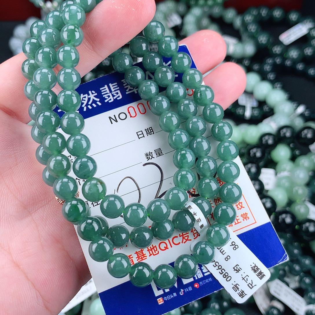 翡翠未镶嵌毛衣链8m