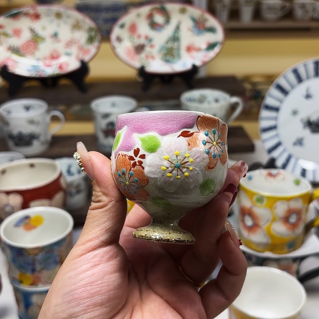 陶 虚空藏  小高脚杯