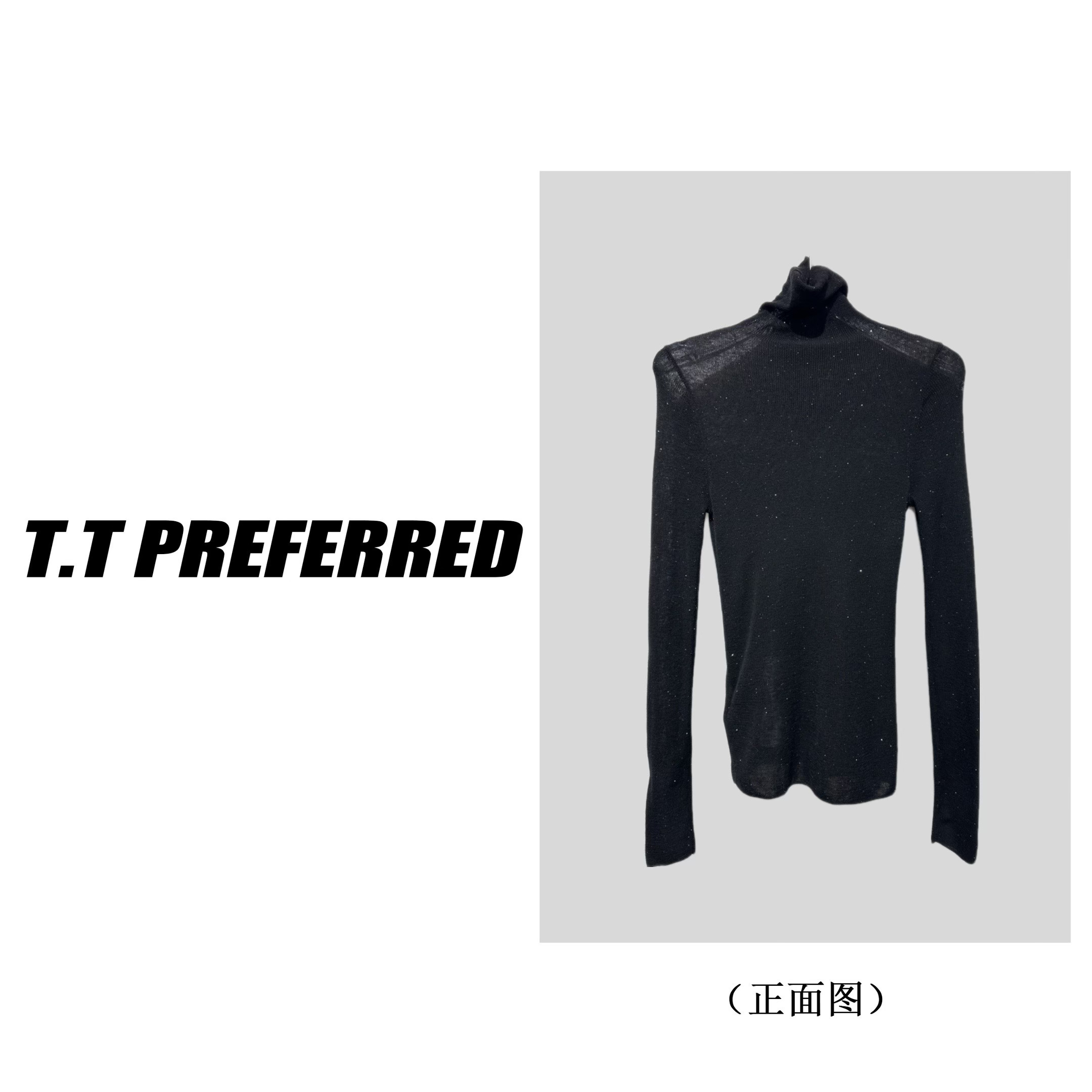 【T&T】2025新款时尚黑色镶钻长袖毛衣M-01