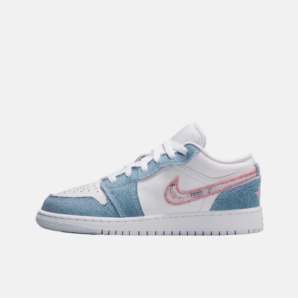 NIKE耐克女子AIR JORDAN 1 LOW SE GS低帮鞋HQ2001-400