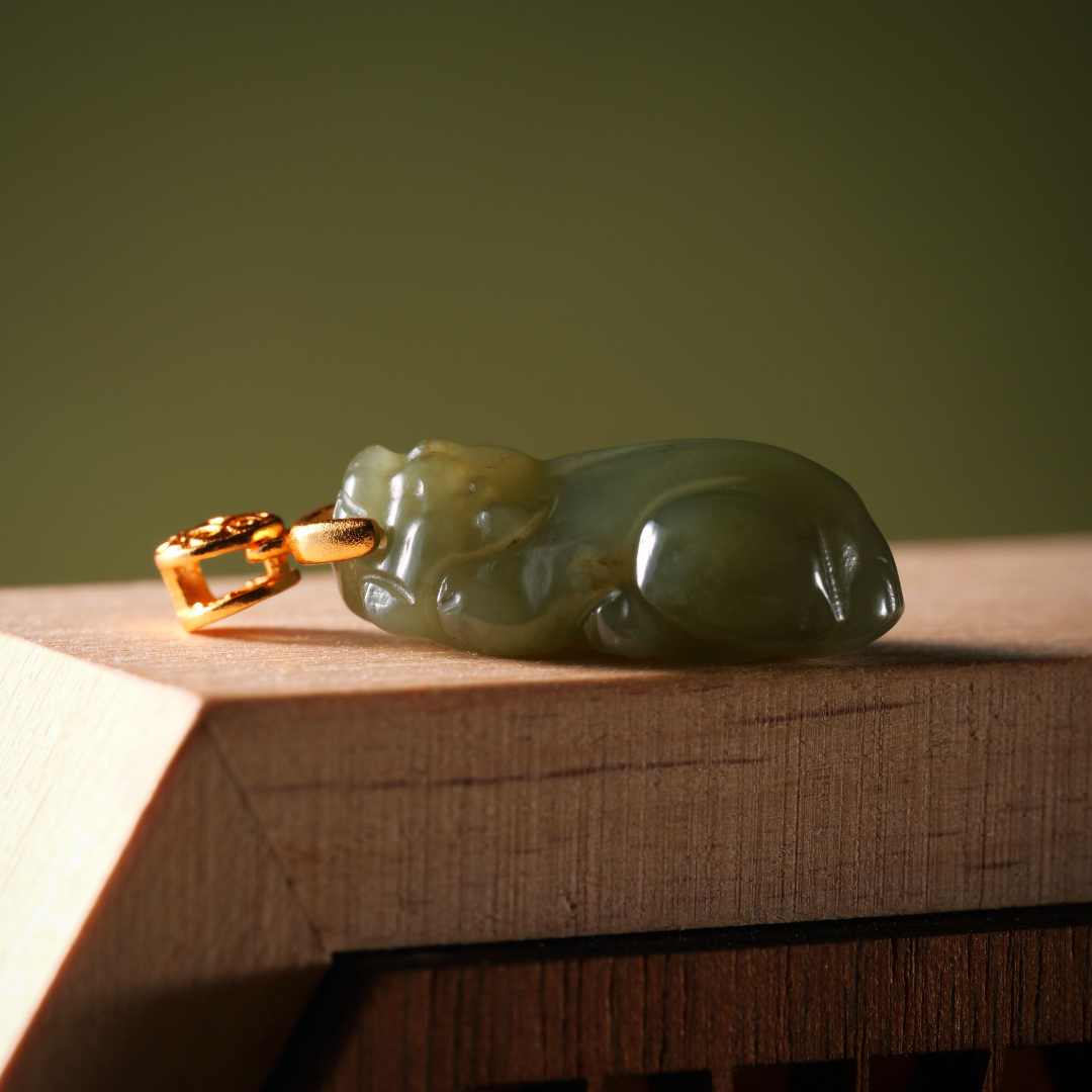 瑞卡希| 【贝贝专属】S925银貔貅和田玉吊坠/多样性发其一