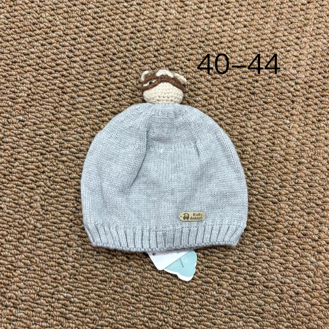 秋冬宝宝保暖针织毛线护耳套头帽