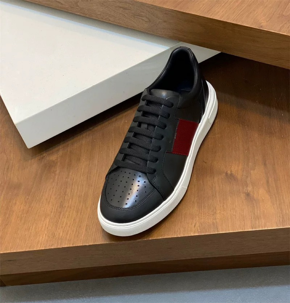 Sweet DD-BL系列皮革拼接圆头休闲板鞋运动鞋