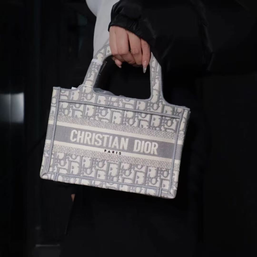 95新 DIOR/迪奥 Dior book tote mini灰色/优品