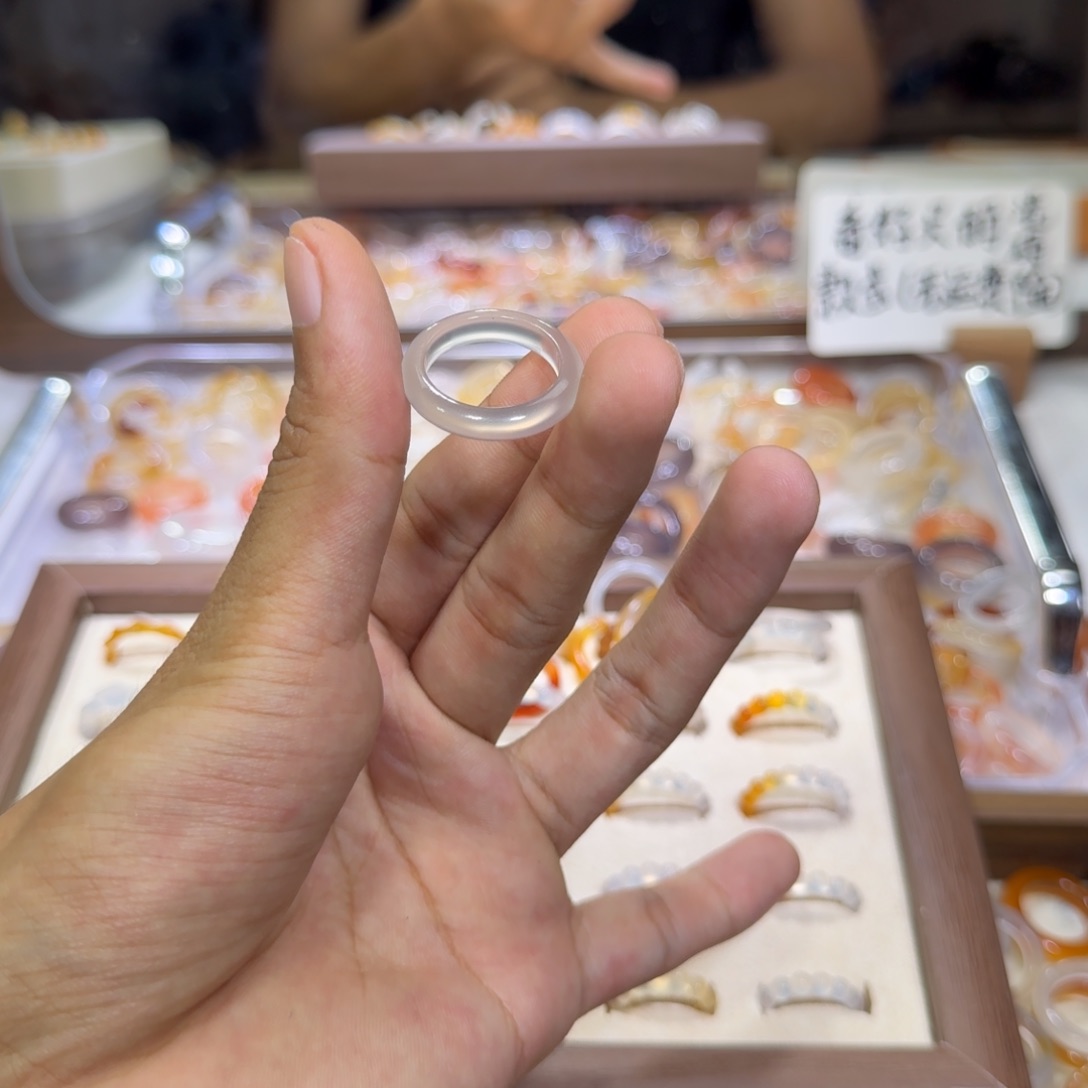 玛瑙/玉髓戒指未镶嵌9号港17