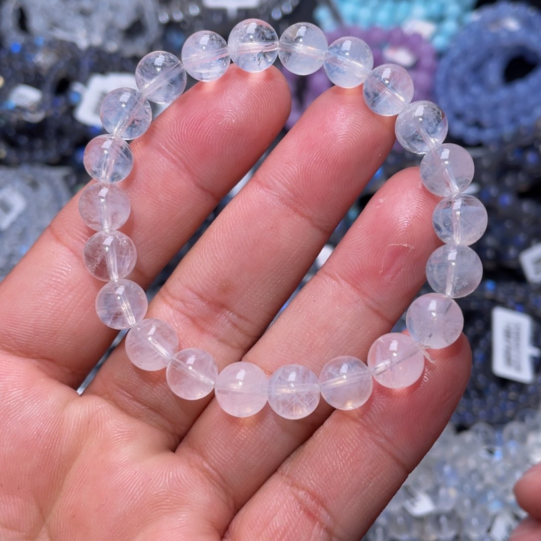 水晶手链未镶嵌蓝针水晶手链8.5m