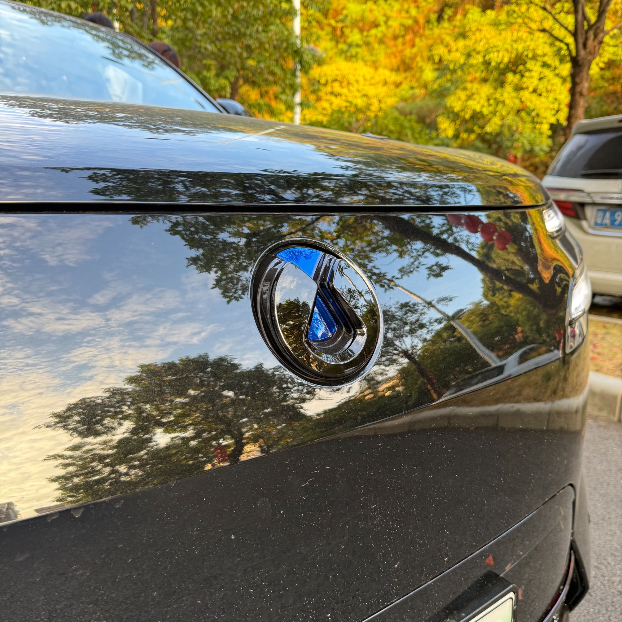 适用于腾势N8L黑化车标改装升级前后标黑武士原车覆盖轮毂标装饰