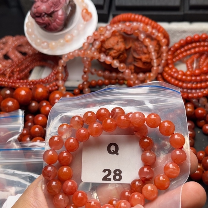 南红玛瑙未镶嵌多样性发货默认微瑕称重9mm