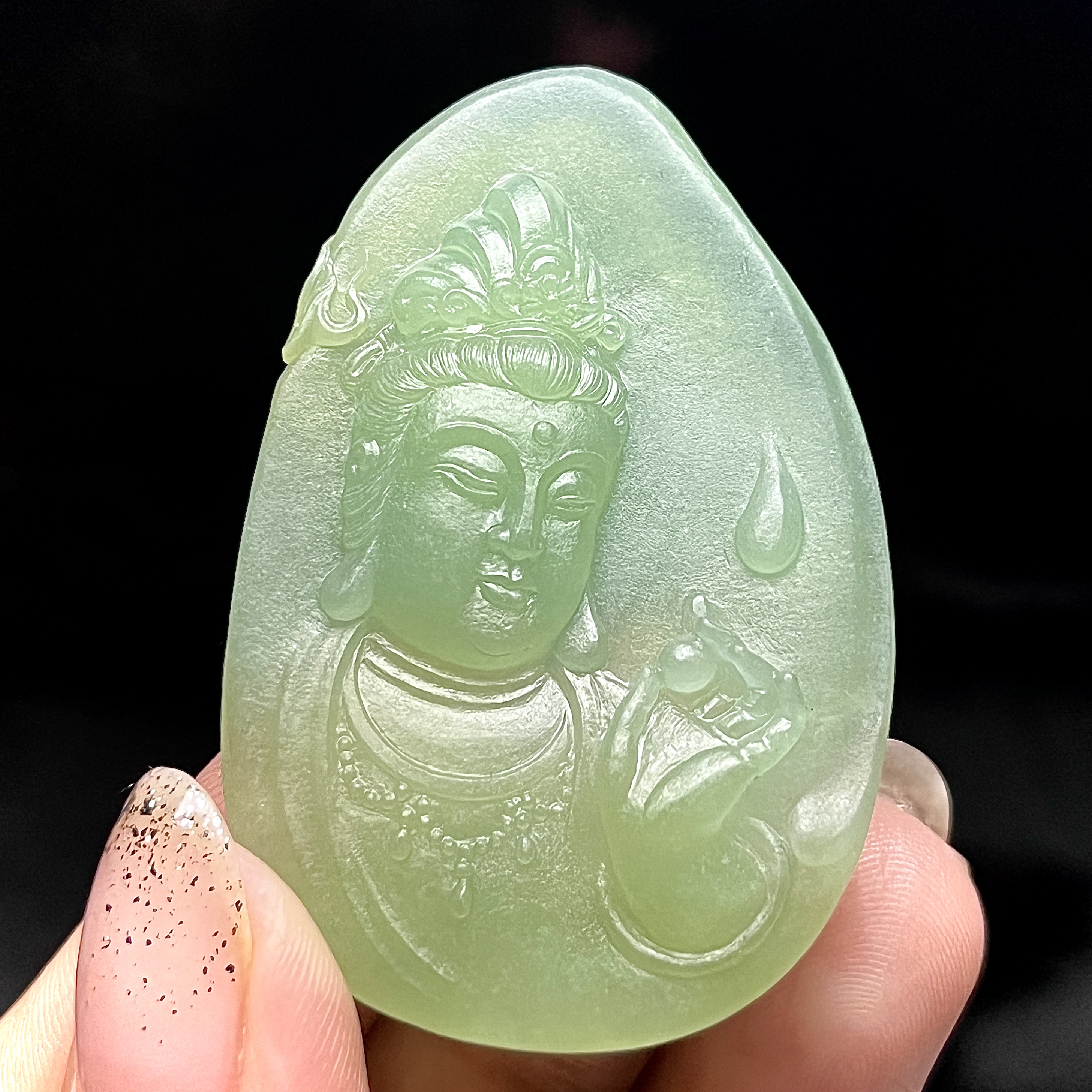 已结缘缅甸翡翠A货，芙蓉底高冰观音首