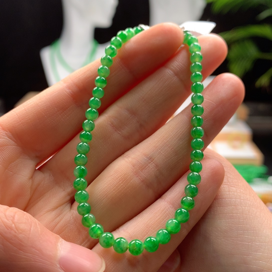 翡翠手链未镶嵌天然缅甸A货翡翠