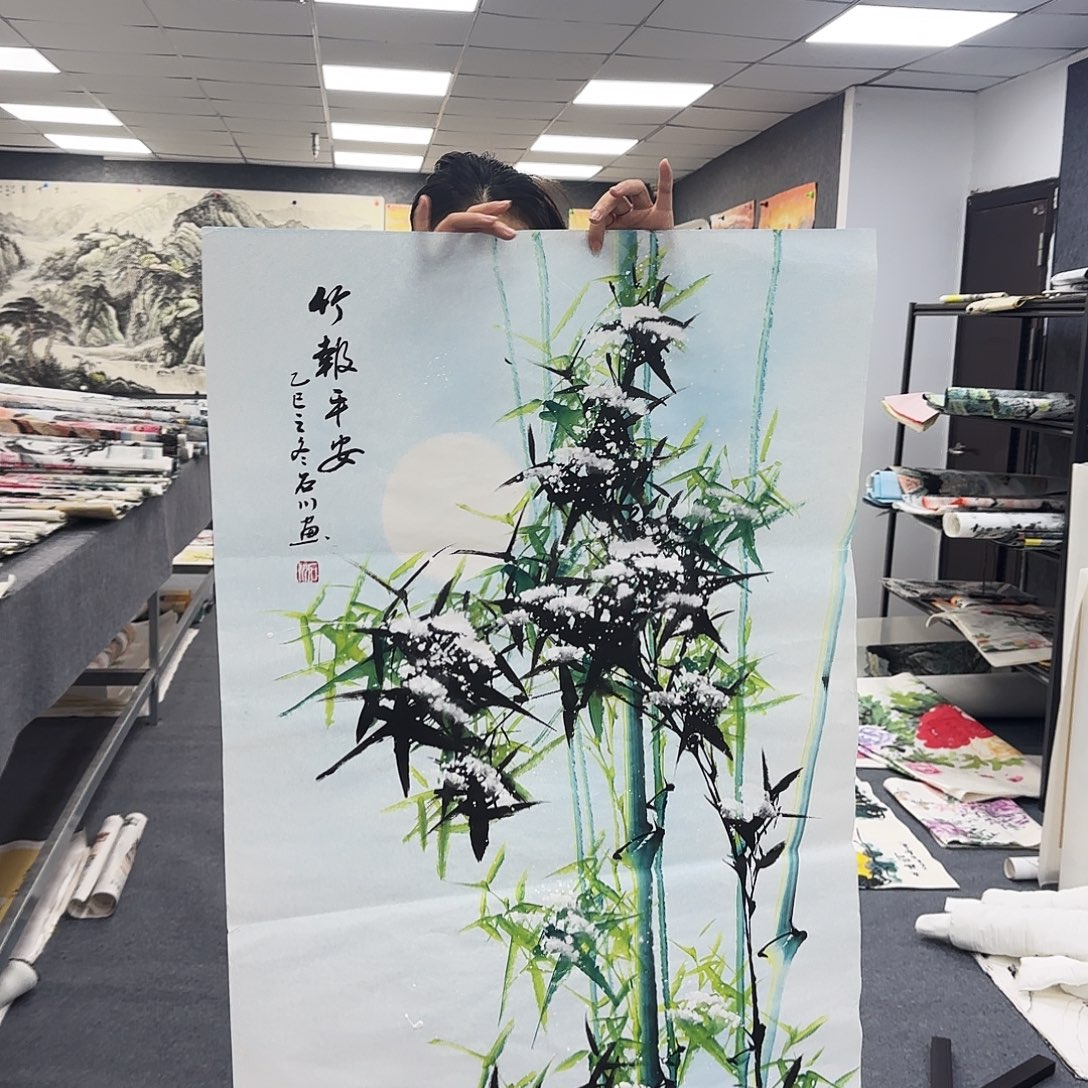 国画作品小姐姐放漏中