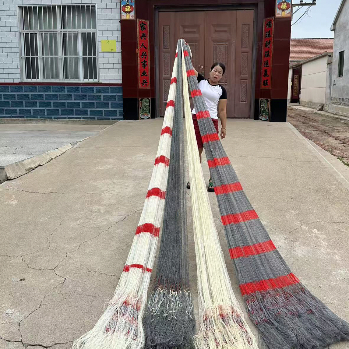 大力马线二指网眼，吊好兜3米，直径4.5米，7斤，手工编织