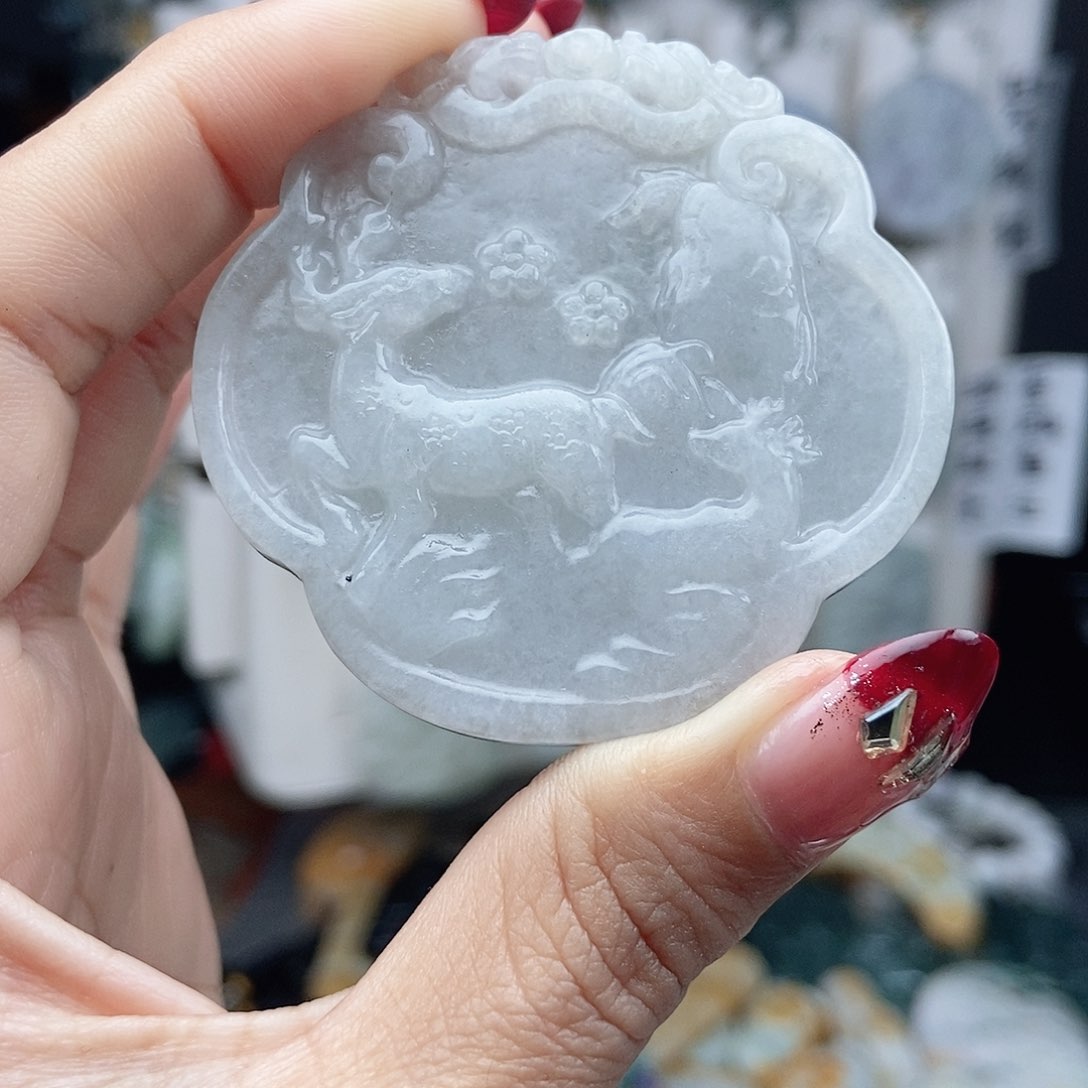 翡翠颈饰14K金镶嵌翡翠