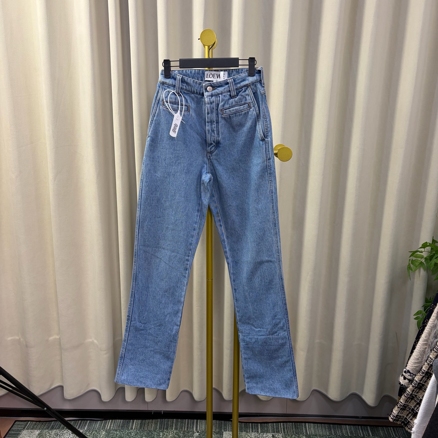 99新 LOEWE/罗意威 浅蓝帆布牛仔裤 34码/99新