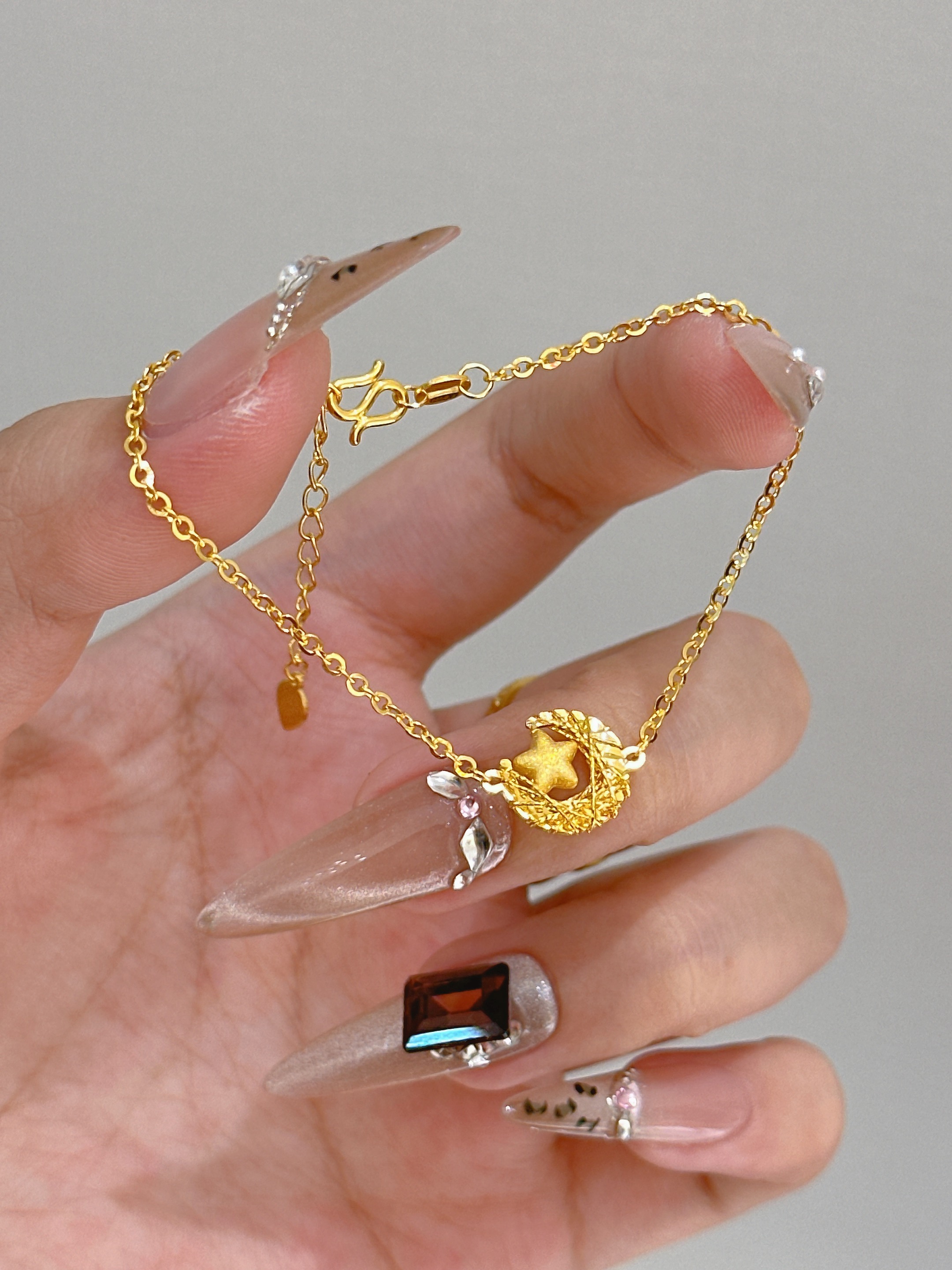 不支持七天无理由【织梦星星黄金手链】足金999 多样性发一