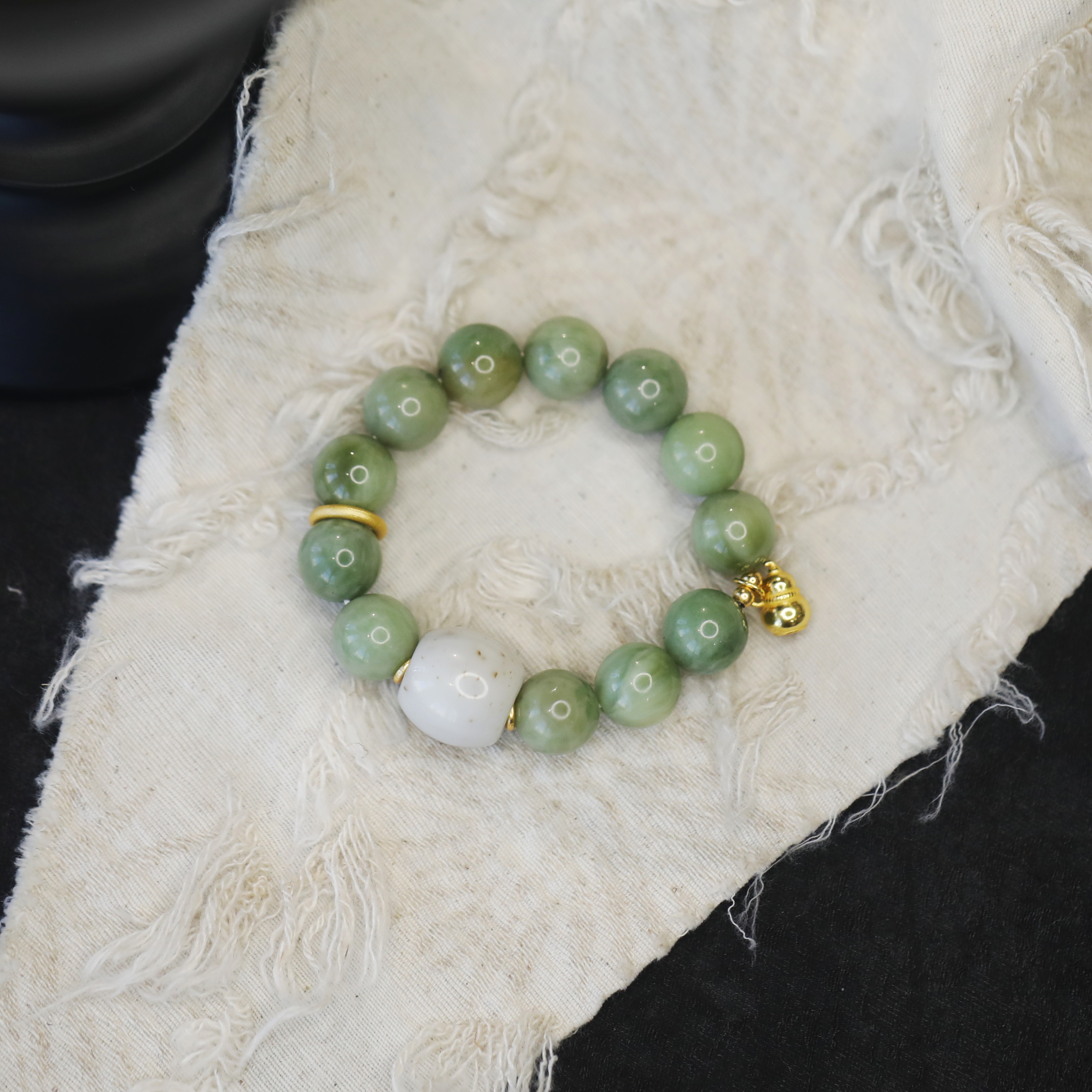 麦麦【彬学】天然和田玉hyd+925 手串 多样性发一