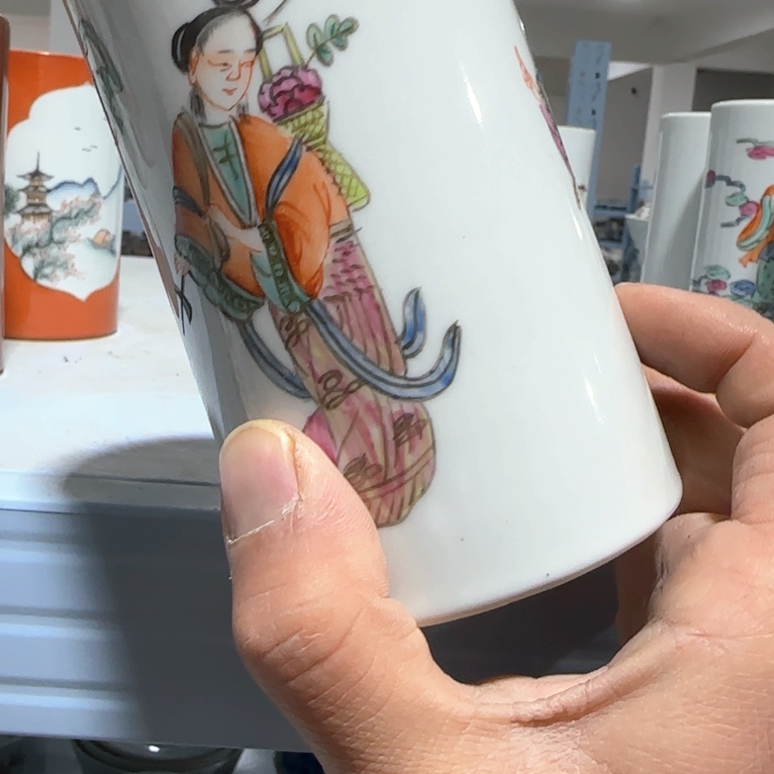 瓷片摆件手绘瓷器全部处理