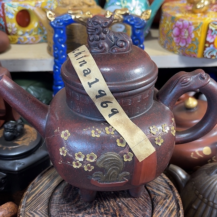 茶壶紫砂原矿泥料手工制作的一把泥料紫砂壶