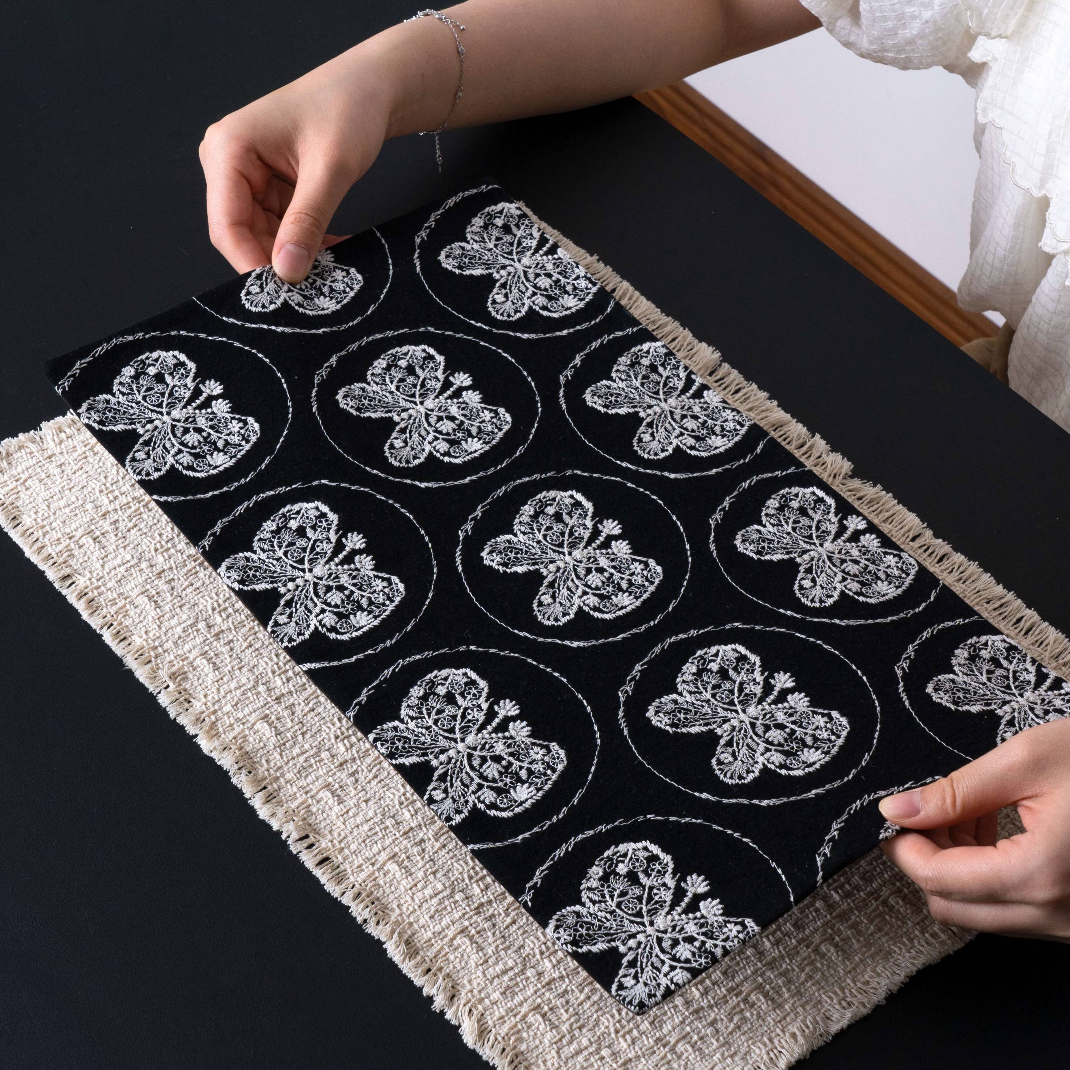 VANX梵星器皿 | 新中式小蝴蝶棉麻茶席茶垫小桌茶杯垫禅意布艺垫