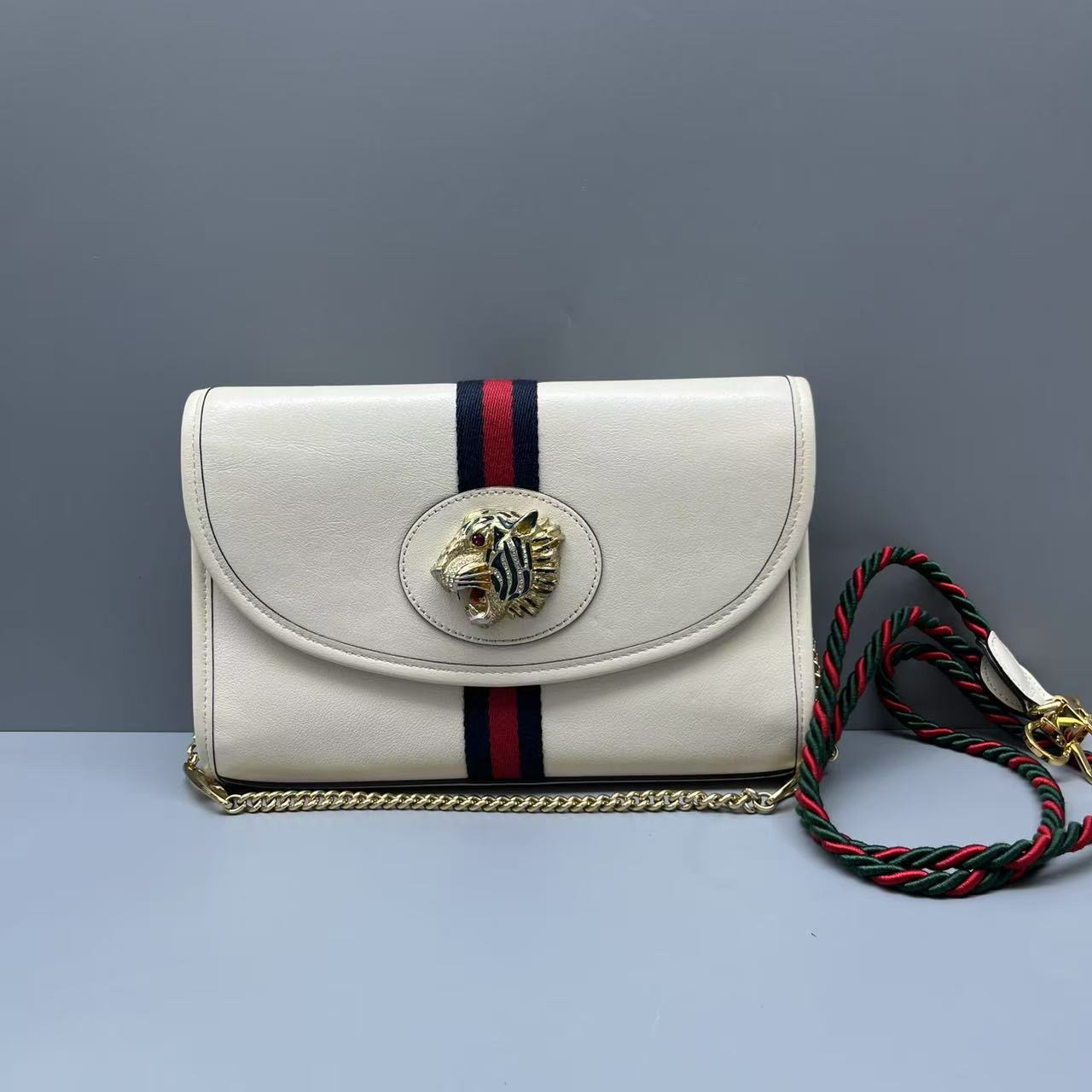95新 GUCCI/古驰 白色虎头Rajah链条包 尺寸24*16 SV15841
