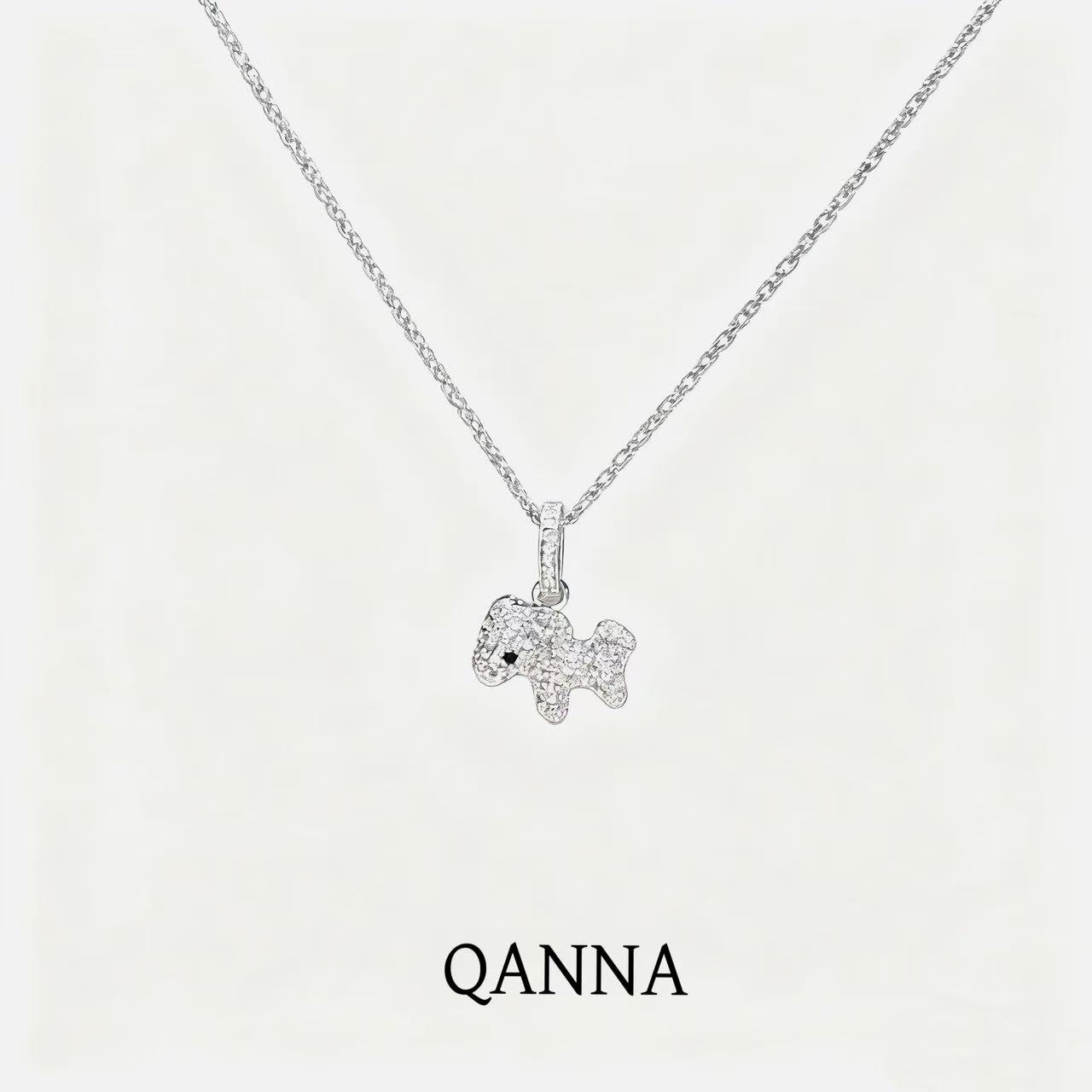 QANNA【精致小马】【甜美设计款】18K金时尚万能扣钻石吊坠（不含链）AF