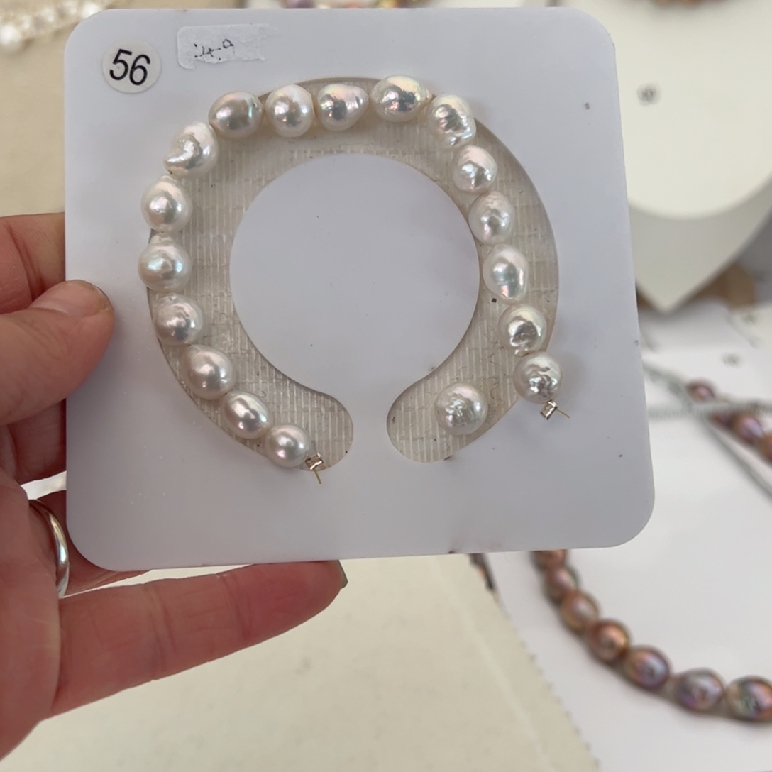 淡水珍珠耳环银S925镶嵌