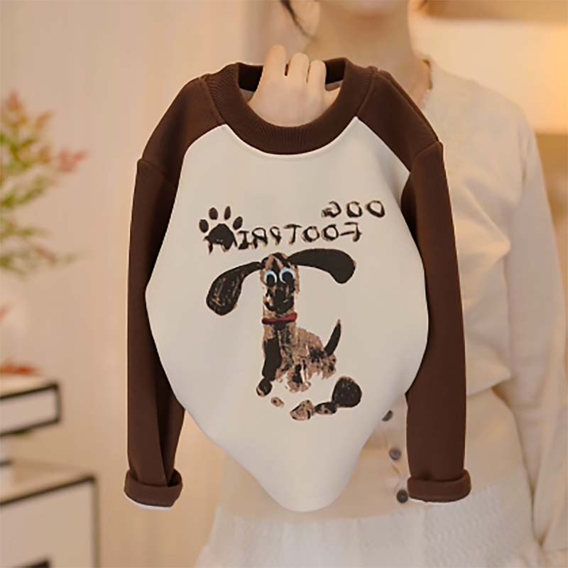 【现货在仓】2025冬季儿童休闲时尚打底上衣加绒加厚设计韩版卫衣